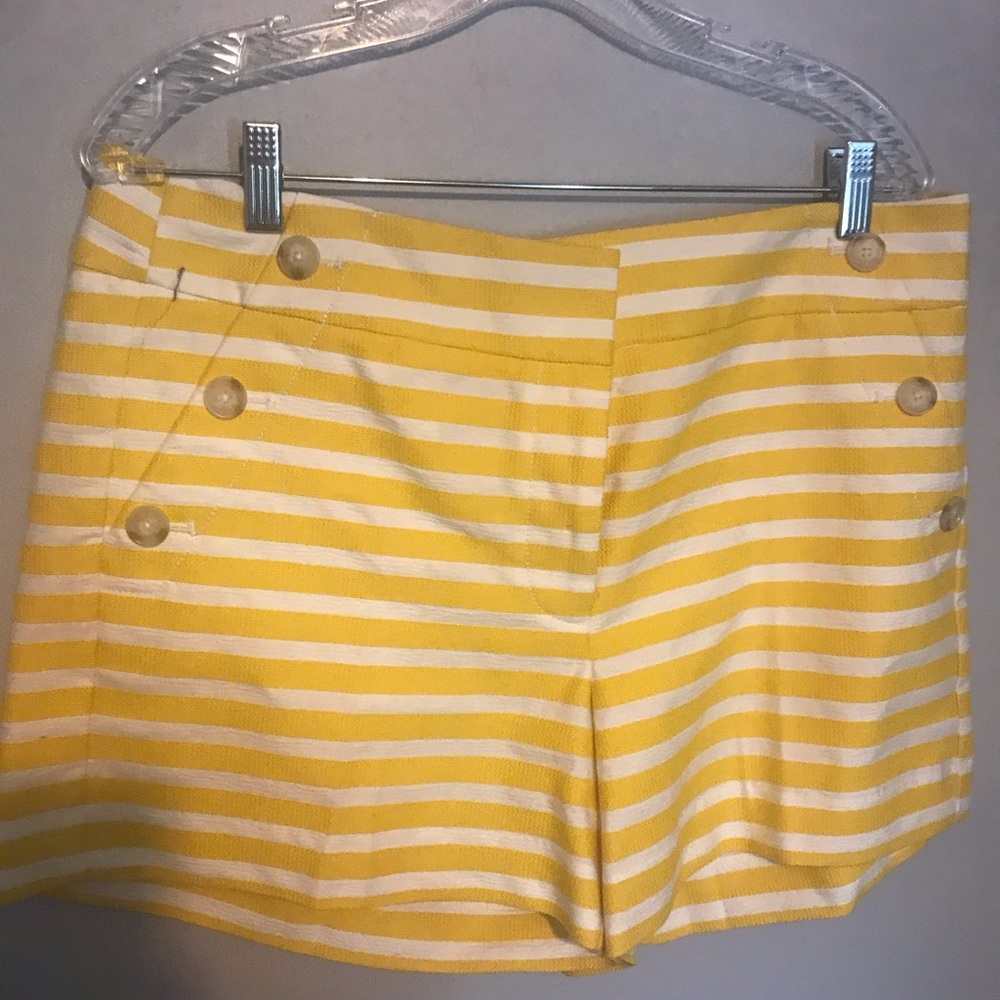 The Riviera Short, Yellow and White Stripes sz 12